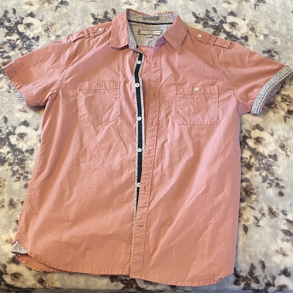 PD&C Men's Casual Pink Button Down Shirt